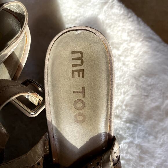 Me Too Women's 3.5" heel open toe strap back shoe Size 8 Leather Dollie - Picture 3 of 9